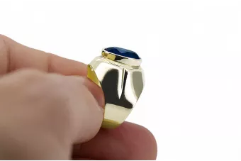 Ring Vintage style Sapphire 14K Yellow gold vrc296y